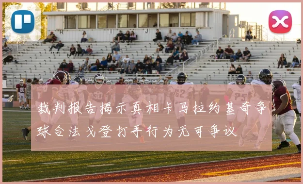 裁判报告揭示真相卡马拉约基奇争球合法戈登打手行为无可争议
